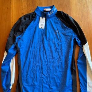 Brand New Men's Fire and Ice Berkan XL Blue Colorblock Quarter Zip MidLayer